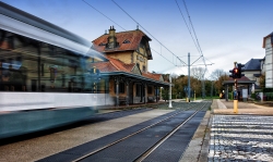 La gare du tram qui passe...