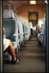 en train