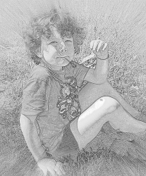 mon fils zoom et crayon