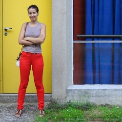 La pantalon orange