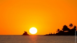 Coucher de soleil sur le Rocher à la Voile