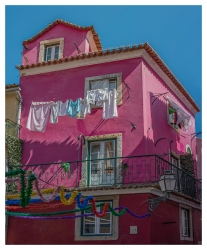 Maisons roses de Lisbonne